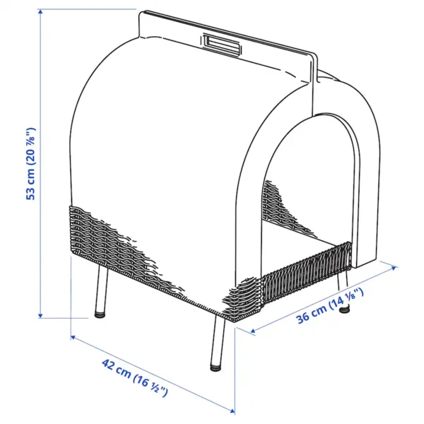 Cat house on legs, rattan - Image 4
